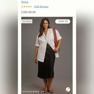 Anthropologie Maeve White Button-Down Shirt